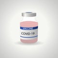 Vaccine against the coronavirus COVID-19.Flat icons of the vaccine bottle.